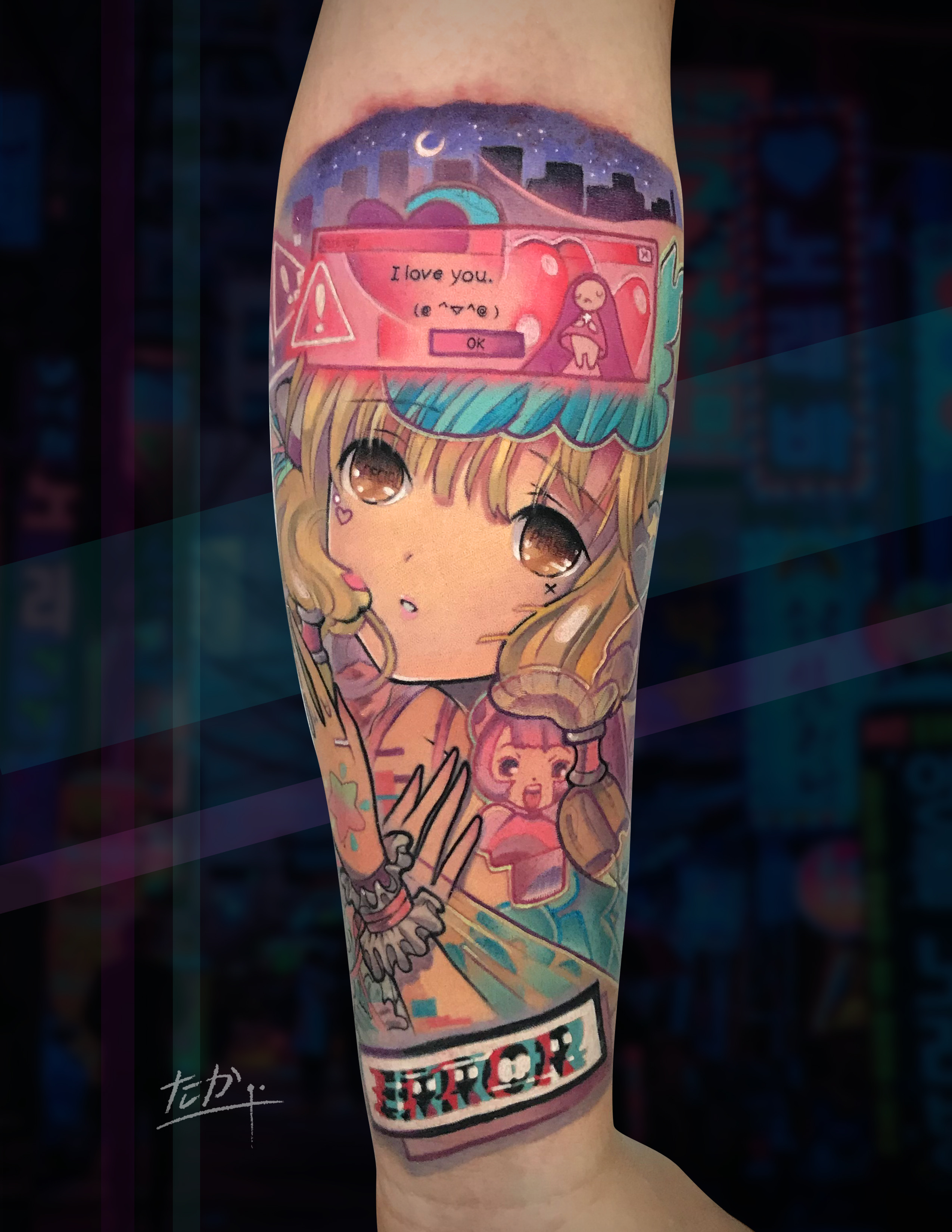 Tatuaje Chi Chobits anime color neo-anime — CAOS Art Tattoo Chile