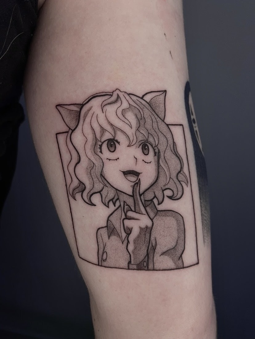 Tatuaje Eren Yeager Attack on Titan black grey — CAOS Art Tattoo Chile